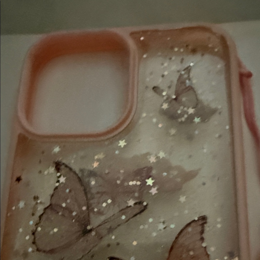 Butterfly iPhone Case with Beaded Strap - Picture 2 of 5